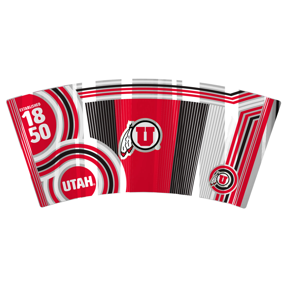 Utah Utes 16oz Pint Glass W/Etched Logo | Sports Fans Merchandise - View #10