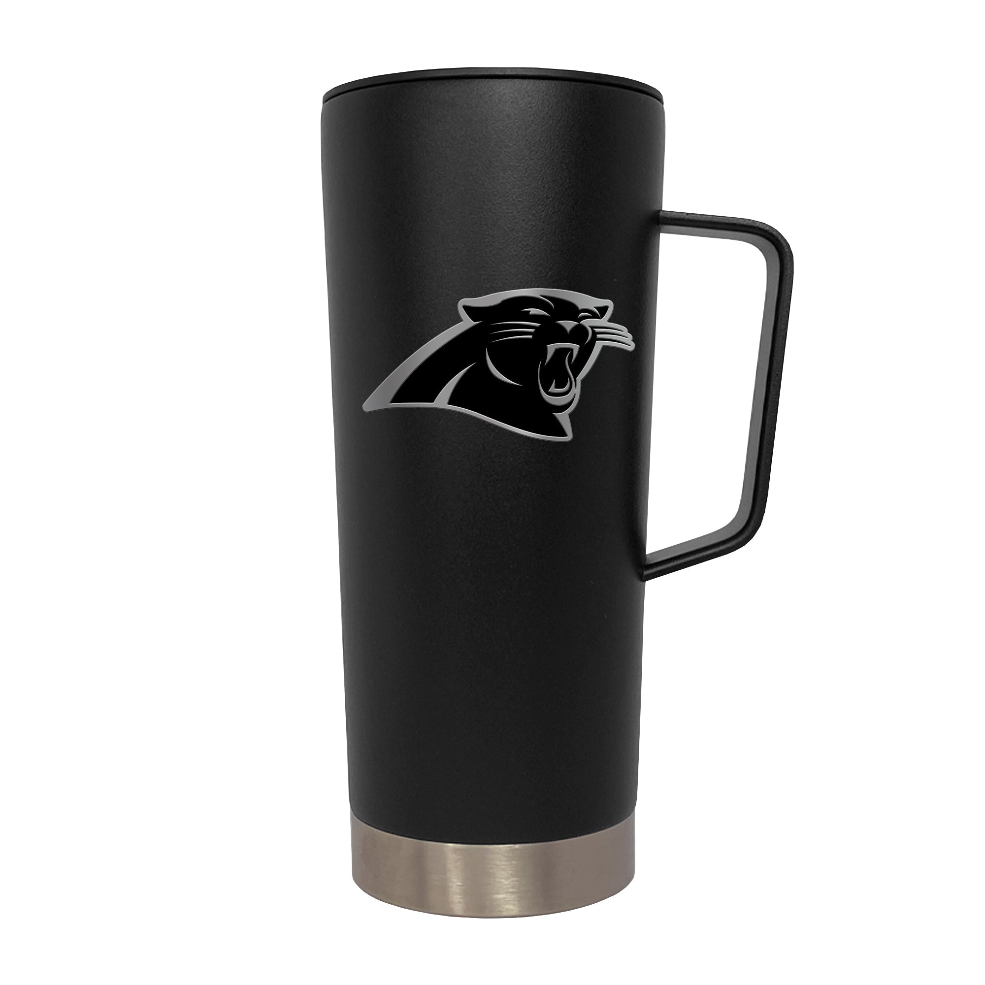 carolina panthers coffee cup Carolina Panthers 18 oz. Stealth ROADIE with Handle Travel Mug – Great  American