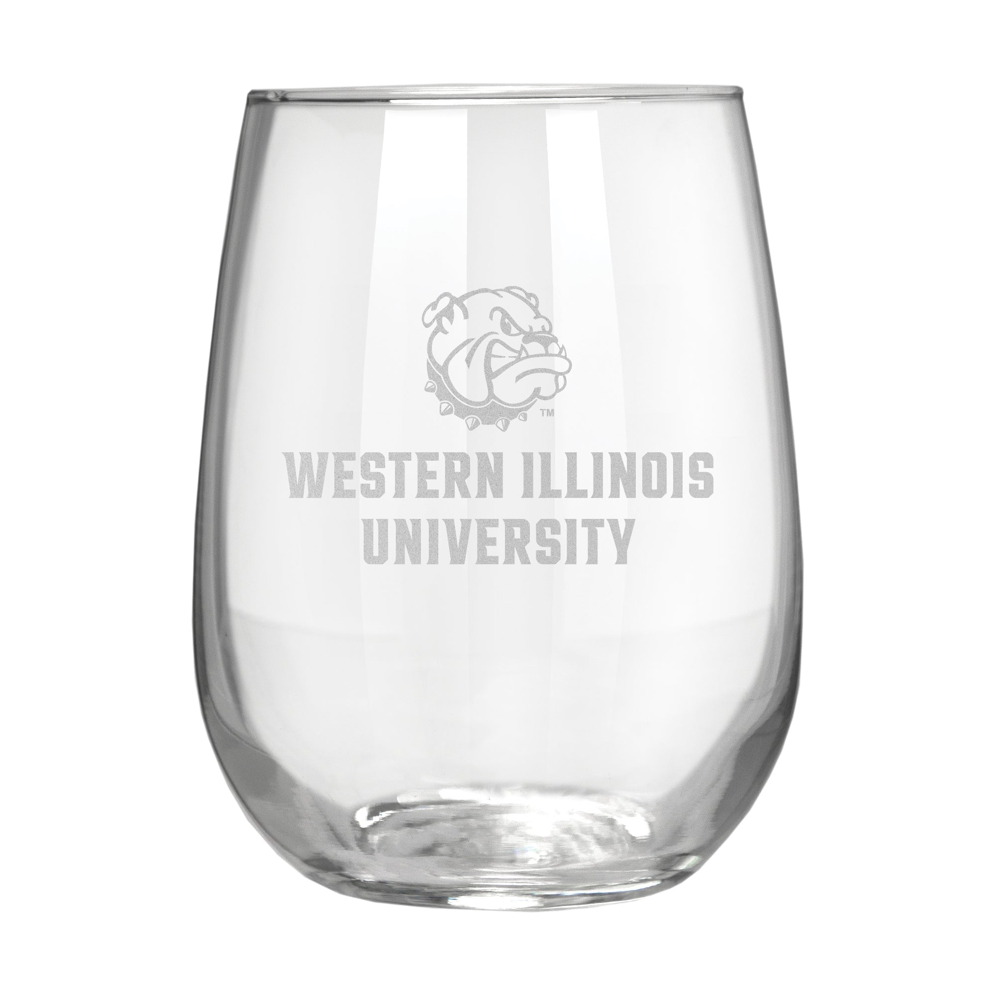 Western Illinois Leathernecks 17 oz. Stemless Wine Glass – Great American
